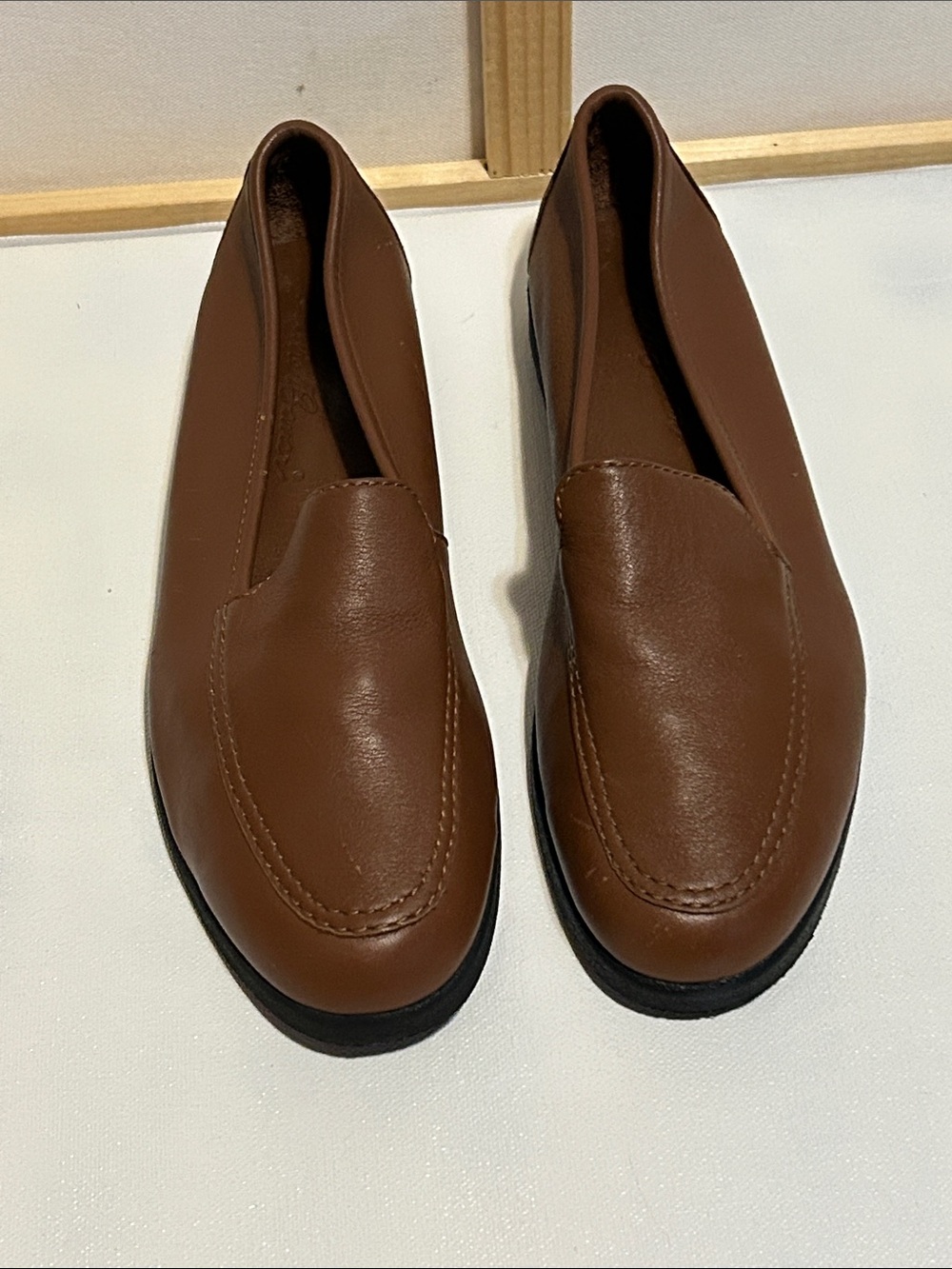 Classic Brown Leather Slip-On Loafers